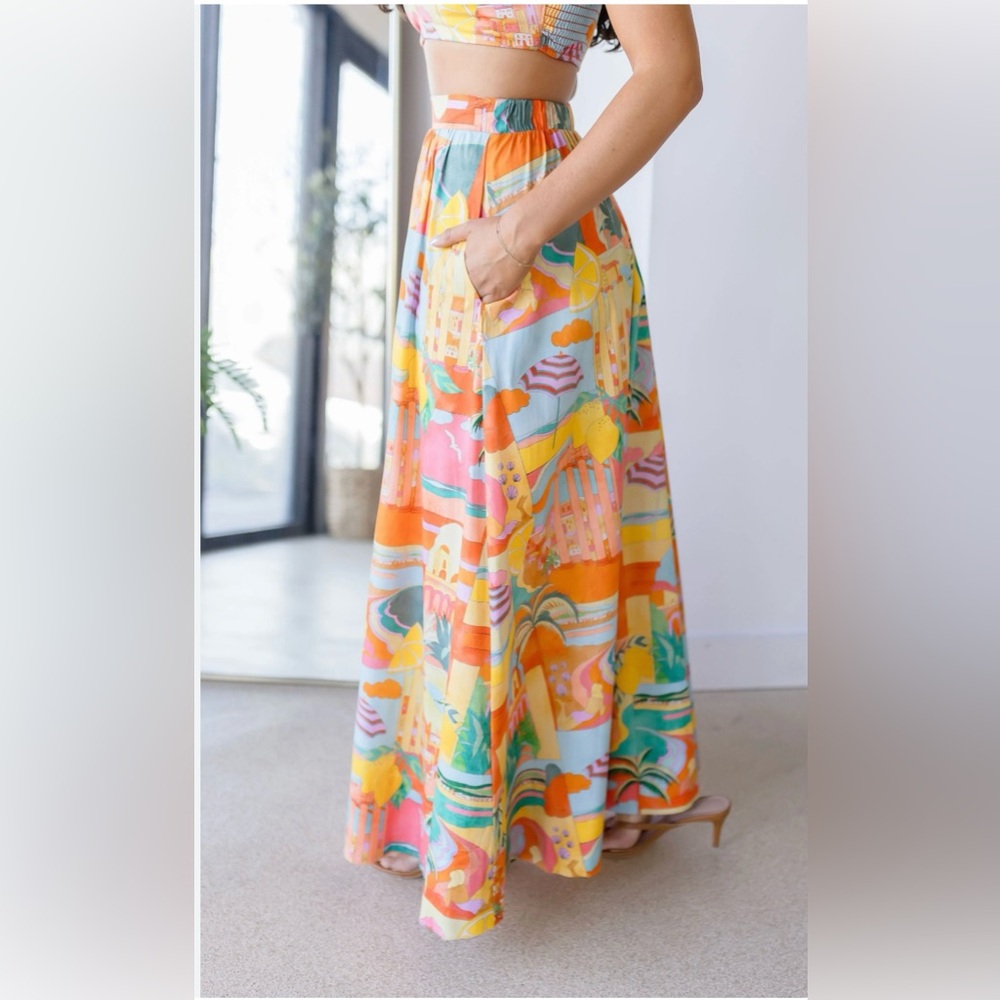 New Show Me Your Mumu Pisa Skirt Postcards from Italia with Pockets Size Medium - Picture 14 of 16